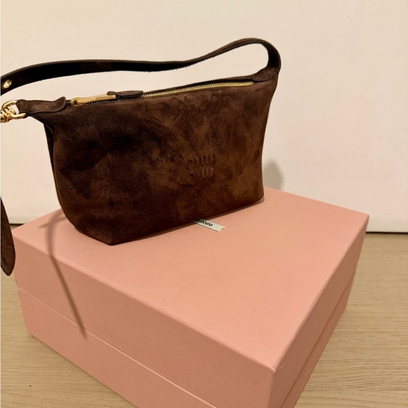 Miu Miu Brown Suede Shoulder Bag - Picture 3 of 3